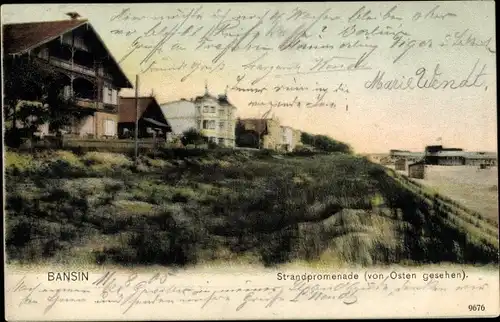 Ak Ostseebad Bansin Heringsdorf auf Usedom, Strandpromenade