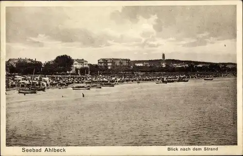 Ak Ostseebad Ahlbeck Heringsdorf Usedom, Blick auf Strand