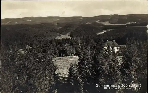 Ak Bad Reiboldsgrün Auerbach im Vogtland, Sommerfrische Zöbischhaus, Blick vom Carlsturm