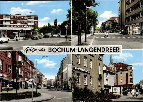 Ak Langendreer Bochum im Ruhrgebiet, Straßenpartie, Sparkasse