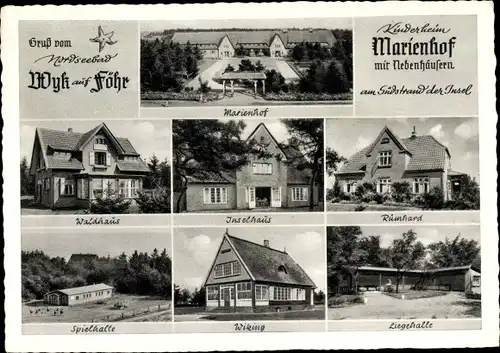 Ak Wyk auf Föhr Nordfriesland, Kinderheim Marienhof mit Nebenhäusern