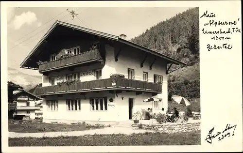 Ak Lanersbach Tux im Zillertal in Tirol, Haus Alpenrose, Fotograf Hans Hruschka