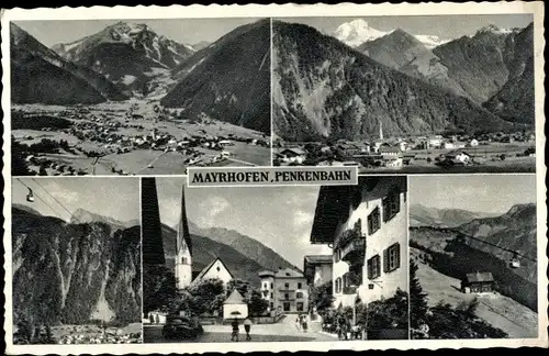 Ak Mayrhofen im Zillertal Tirol, Penkenbahn, Ortsansichten
