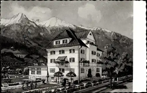 Künstler Ak Bad Hofgastein in Salzburg, Blick auf eine Pension, Gebirge