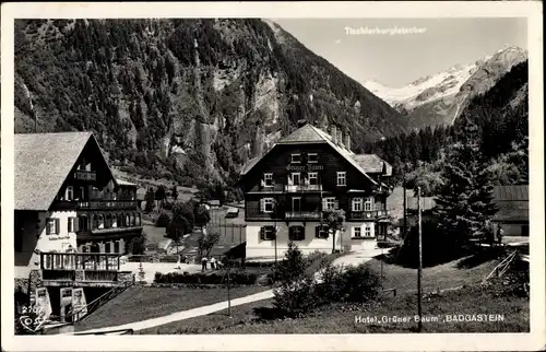 Ak Bad Gastein Badgastein Salzburg, Hotel Grüner Baum, Tischlerkorgl Gletscher