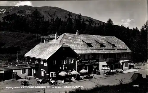 Ak Kärnten Österreich, Alpengasthof Katschberghöhe, Blick gegen Tschaneck