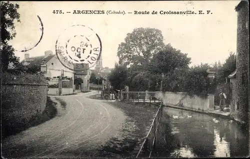 Ak Argences Calvados, Route de Croissanville