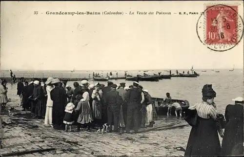 Ak Grandcamp les Bains Calvados, La Vente du Poisson