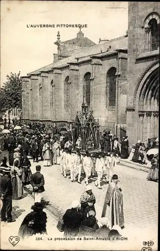 Ak Riom Puy de Dôme, La procession de Saint Amable