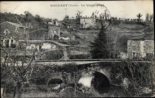 Ak Vouvant Vendée, Le Vieux Pont