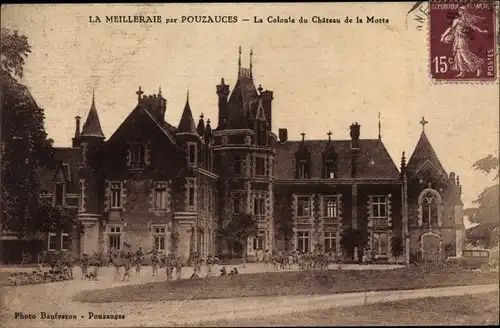 Ak La Meilleraie Pouzauges Vendée, La Colonie du Chateau de la Motte