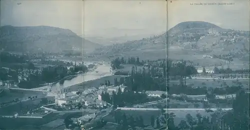 Klapp Ak Coubon Haute Loire, Blick auf den Ort mit Umgebung