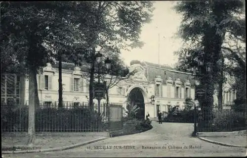 Ak Neuilly sur Seine Hauts de Seine, Restaurant du Chateau de Madrid