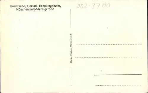 Ak Nöschenrode Wernigerode am Harz, Harzfriede, Christl. Erholungsheim