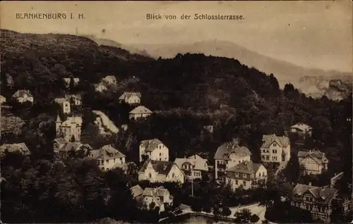 Ak Blankenburg am Harz, Blick von der Schlossterrasse