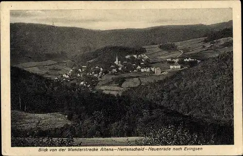 Ak Nettenscheid Altena in Westfalen, Blick v. d. Wanderstrecke nach Evingsen