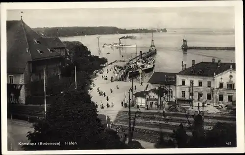 Ak Konstanz am Bodensee, Partie am Hafen, Einfahrt, See