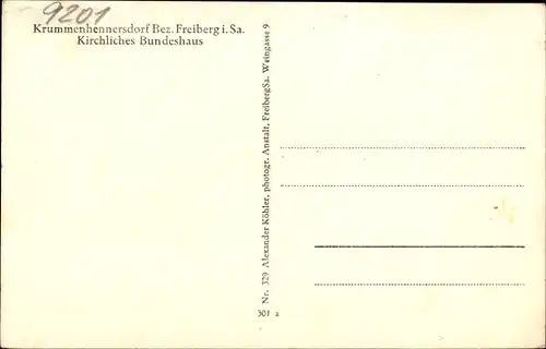 Ak Krummenhennersdorf Halsbrücke Kr. Freiberg, Kirchliches Bundeshaus