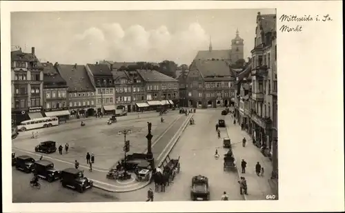 Ak Mittweida in Sachsen, Markt