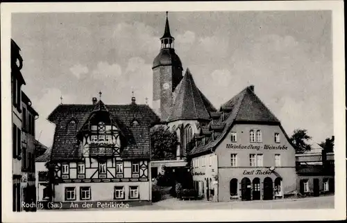 Ak Rochlitz Sachsen, Emil Fischer mit Petrikirche