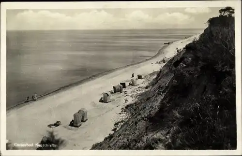 Ak Śliwin Neuschleffin Rewal Rewahl Pommern, Blick auf den Strand