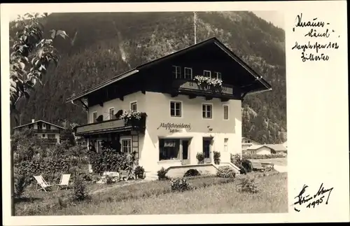 Ak Mayrhofen im Zillertal Tirol, Knauer Häusl, Maßschneiderei, Fotograf Hans Hruschka