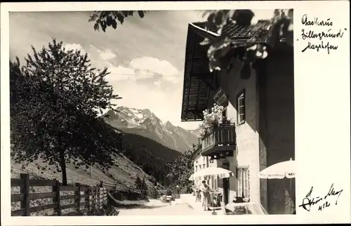 Ak Mayrhofen im Zillertal Tirol, Gasthaus Zillergrund, Fotograf Hans Hruschka