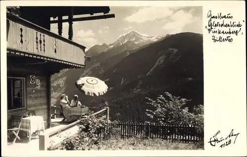 Ak Finkenberg in Tirol, Gasthaus Gletscherblick, Fotograf Hans Hruschka