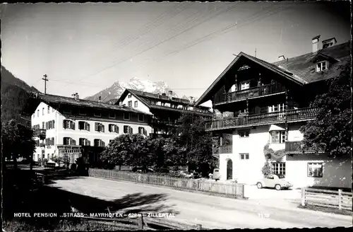 Ak Mayrhofen im Zillertal Tirol, Hotel-Pension Strass