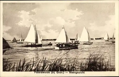 Ak Paterswolde Drenthe Niederlande, Meergezicht, Segelboote