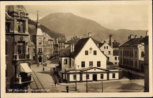 Ak Bergen Norwegen, Raadhuset, Rathaus, Ortsansichten