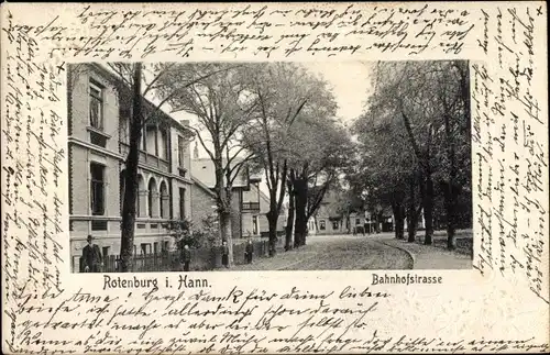 Ak Rotenburg in Hannover Rotenburg an der Wümme, Bahnhofstraße