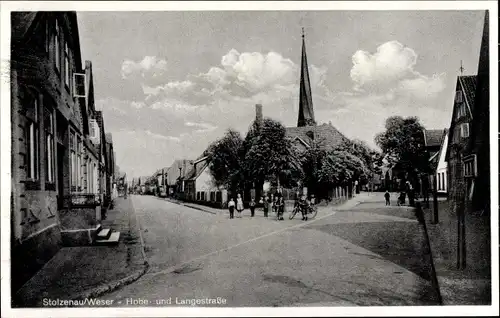 Ak Stolzenau an der Weser, Hohestraße, Langestraße