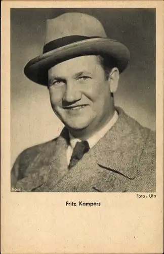 Ak Schauspieler Fritz Kampers, Portrait mit Hut, Ross Verlag 
