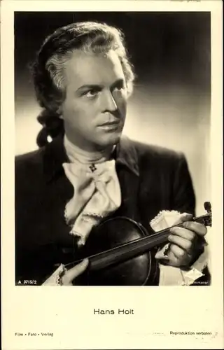 Ak Schauspieler Hans Holt, Portrait, Violine