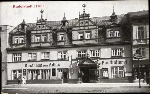 Ak Rudolstadt in Thüringen, Gasthaus zum Adler, Posthalterei