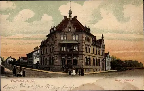 Ak Vaihingen auf den Fildern Stuttgart Baden Württemberg, Hotel Filderhof, Straßenansicht