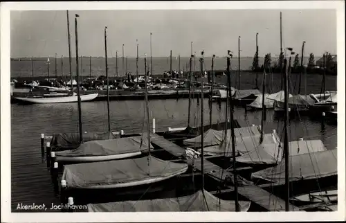 Ak Akersloot Nordholland, Jachthaven, Zeilboten