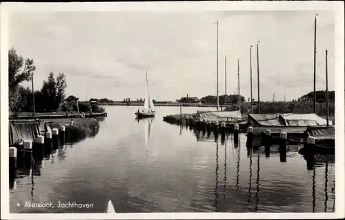 Ak Akersloot Nordholland, Jachthaven, Zeilboten