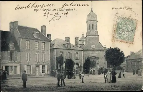 Ak Argences Calvados, Place de l'Eglise