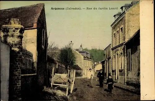 Ak Argences Calvados, Rue du Jardin Luard