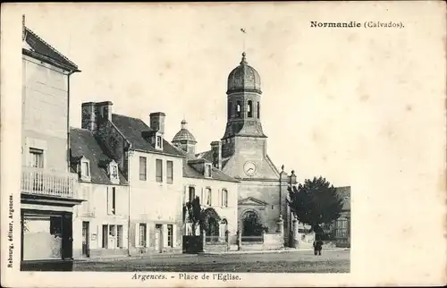 Ak Argences Calvados, Place de l'Eglise