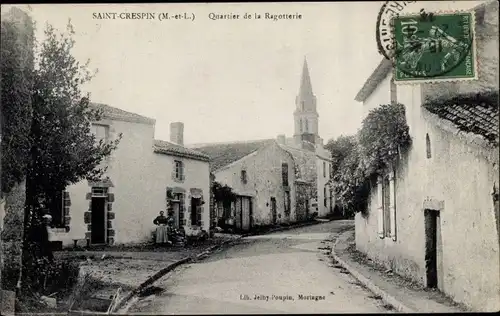 Ak Saint Crespin Maine et Loire, Quartier de la Ragotterie