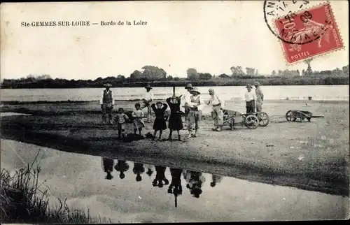 Ak Sainte Gemmes sur Loire Maine et Loire, Bords de la Loire