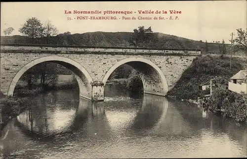 Ak Pont Erambourg Orne, Vallee de la Vere, Pont du Chemin de fer