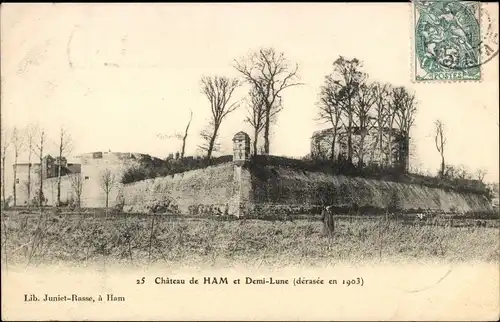 Ak Ham Somme, Chateau de Ham et Demi Lune