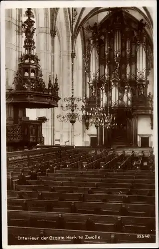 Ak Zwolle Overijssel Niederlande, Interieur der Groote Kerk