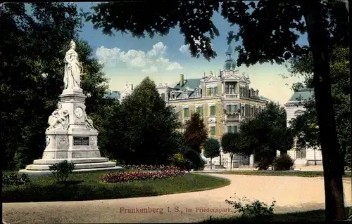 Ak Frankenberg an der Zschopau, Partie im Friedenspark