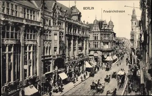 Ak Berlin Mitte, Friedrichstraße, Verkehr, Passanten