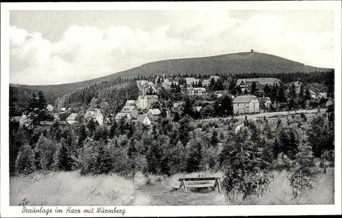 Ak Braunlage im Oberharz, Panorama, Wurmberg